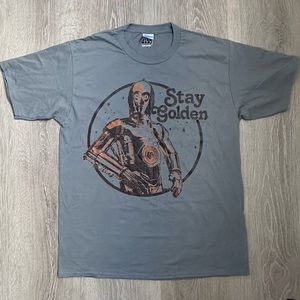 Star Wars C-3PO “Stay Golden” TShirt|Grey|‎ NWOT| Sz L